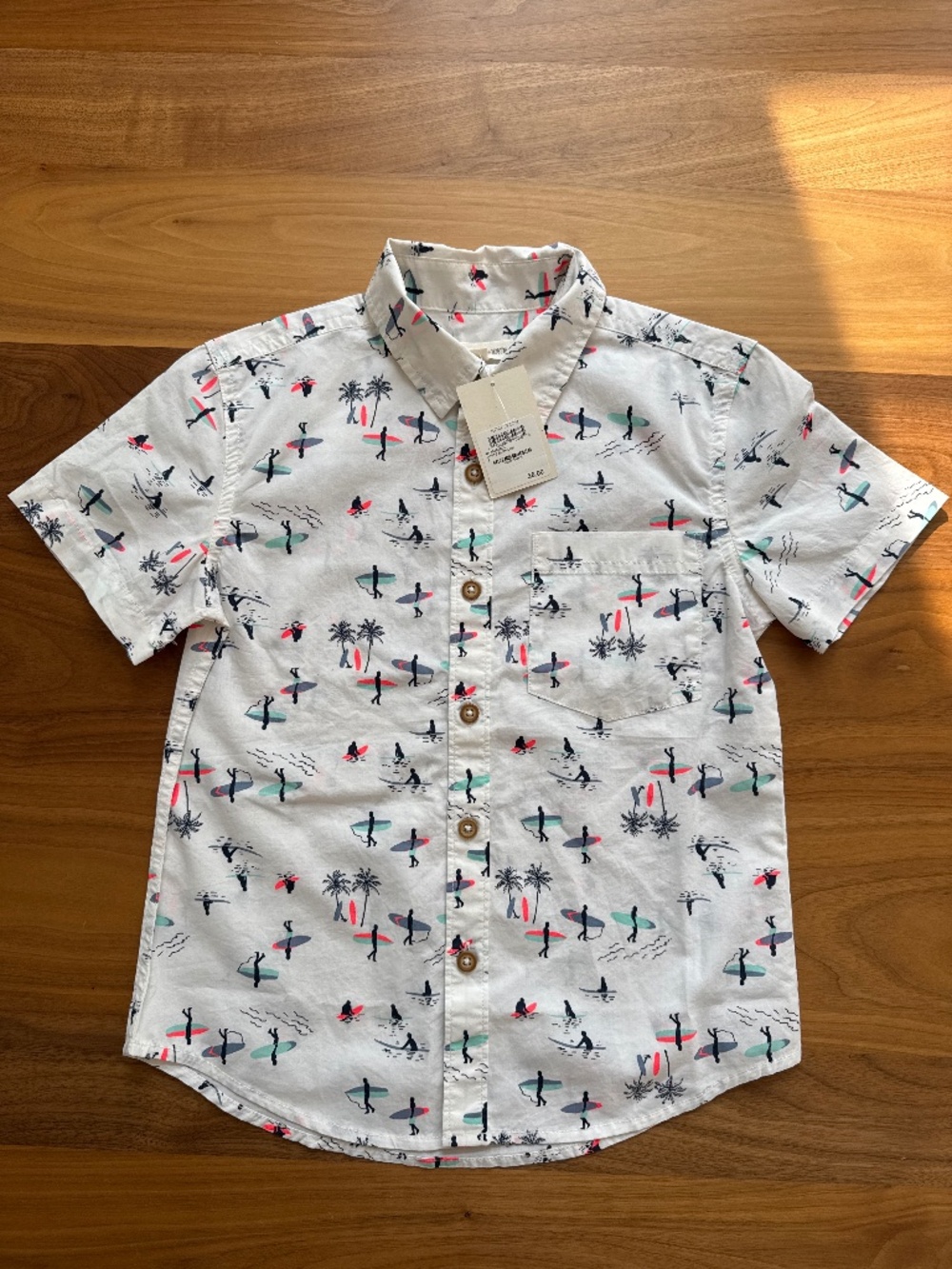 Boys Short Sleeve Surf Button Down
